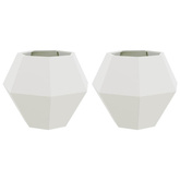 Donica 2 pcs Biały 75 x 75 x 60 cm Stal