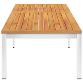 vidaXL Leżak z poduszką, lite drewno akacjowe i stal nierdzewna