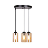 Lampa wisząca 3xE27 35cm czarno/brązowa Bistro 33-00576