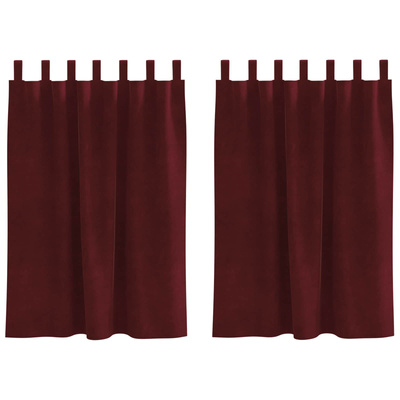 Zasłony zaciemniające 2 pcs Czerwone wino 140 x 140 cm Aksamit