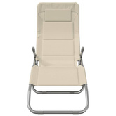 vidaXL Składne leżaki 2 szt., kremowe, tkanina Textilene i stal