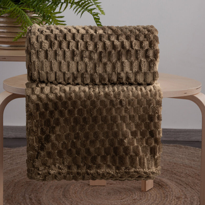 Koc Fla ciemnobrązowy 200x220