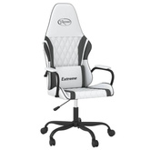 vidaXL Fotel gamingowy, biało-czarny, sztuczna skóra model standard