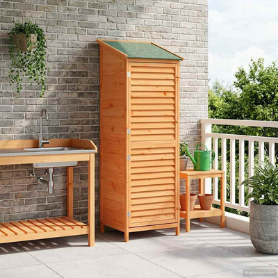 Shed ogrodowy brązowy 59 x 56 x 176 cm Drewno Świerkowe