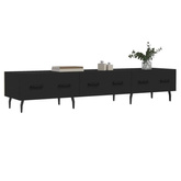 vidaXL Szafka pod TV, czarna, 150x36x30 cm, materiał drewnopochodny wariant 6