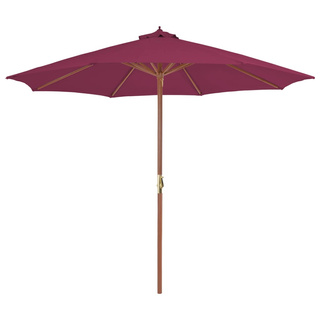 Parasol ogrodowy na drewnianym słupku, 300 cm, bordowy