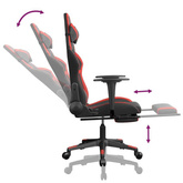 vidaXL Masujący fotel gamingowy z podnóżkiem, czarno-czerwony model standard