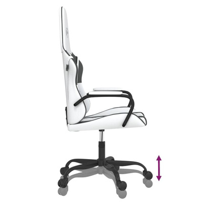 vidaXL Fotel gamingowy, biało-czarny, sztuczna skóra model standard