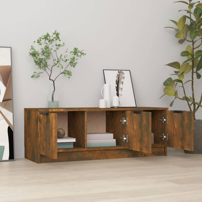 vidaXL Szafka pod TV, przydymiony dąb, 197x35x52 cm
