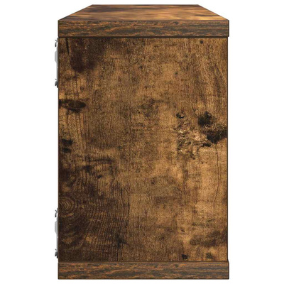vidaXL Półki ścienne, 4 szt., przydymiony dąb, 60x15x23 cm