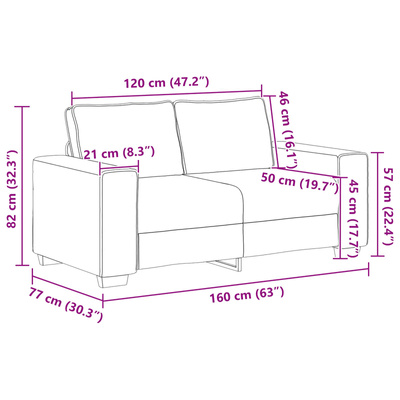 Sofa 2-osobowa 120 cm Pościel