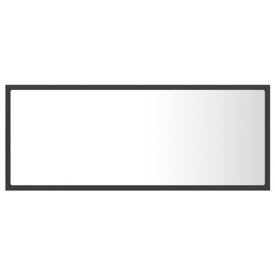 vidaXL Lustro łazienkowe z LED, szare, 100x8,5x37 cm, akryl