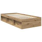 Ramka łóżka Dąb rzemieślniczy 90 x 200 cm Lite drewno sosnowe