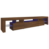 vidaXL Szafka pod TV z oświetleniem LED, brązowy dąb, 215x36,5x40 cm
