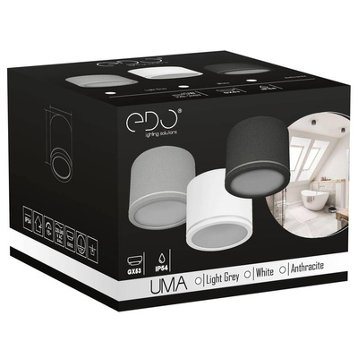Punktowa oprawa sufitowa do łazienki UMA Sand Light Grey IP54 okrągła szara EDO777541 EDO Solutions