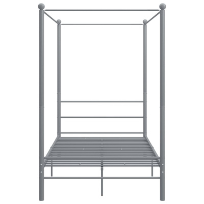vidaXL Rama łóżka z baldachimem, szara, metalowa, 120 x 200 cm model standard