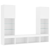 5-częściowy zestaw mebli TV z LED, biały