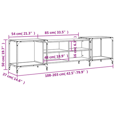 vidaXL Szafka pod TV, czarna, 203x37x50 cm, materiał drewnopochodny