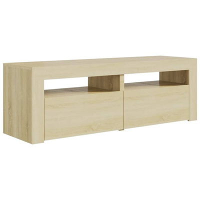 vidaXL Szafka pod TV z oświetleniem LED, dąb sonoma, 120x35x40 cm