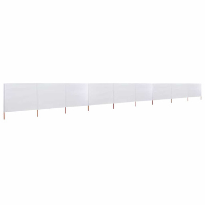 Parawan 9-skrzydłowy z tkaniny, 1200x160 cm, piaskowa biel