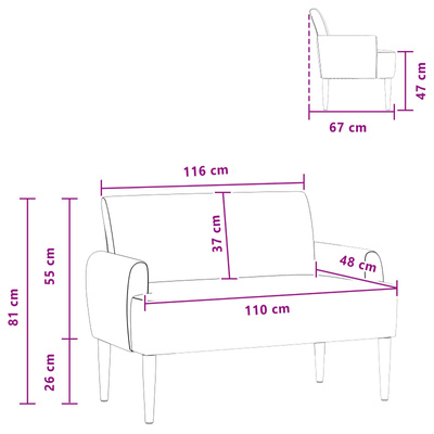 Sofa dwuosobowa z guzikowym pikowaniem ciemnoszary