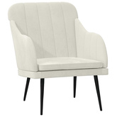 Fotel, kremowy, 63x76x80 cm, obity aksamitem vidaXL