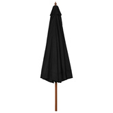 Parasol ogrodowy na drewnianym słupku, 330 cm, czarny