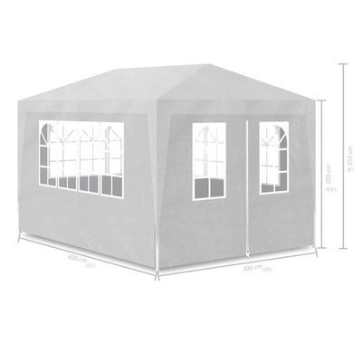 vidaXL Namiot imprezowy, 3 x 4 m, biały