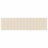 vidaXL Leżak z kremową poduszką, lite drewno tekowe