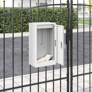 skrzynka na listy z przechowywaniem Biały 30 x 20 x 55 cm Stal