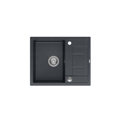 MORGAN 116 GraniteQ zlewozmywak black diamond z syfonem Push To Open stal szlachetna 1-komorowy z/o + zaczepy 4 szt