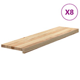 Stopnie schodowe, 8 szt., surowe 100x25x2 cm lite drewno dębowe