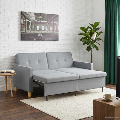 Rozkładana sofa jasnoszary 154 x 94,5 x 80,5 cm