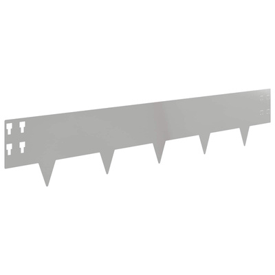 Krawężnik do trawnika 10 szt. 100 x 20 cm Stal srebrny