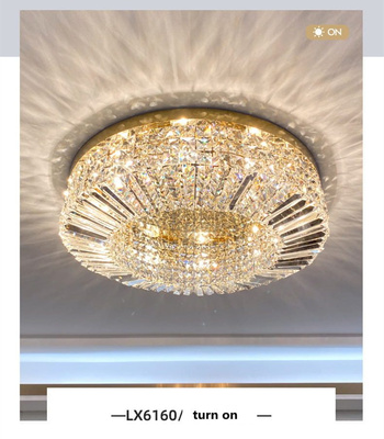 Plafon kryształowy glamour, nowoczesny 40 cm złoty STELLA GOLD ADANI AD313