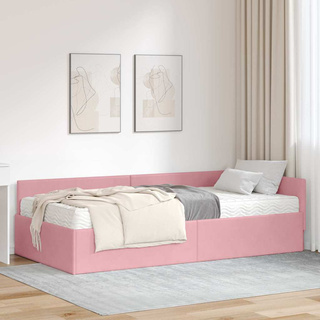 Rama Łóżka Narożnego z Materacem 2 szt. różowy 80 x 200 cm
