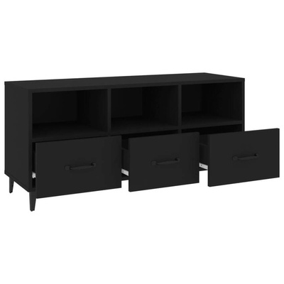 vidaXL Szafka pod TV, czarna, 102x35x50 cm, materiał drewnopochodny