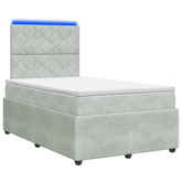 Łóżko z box spring LED z materacem jasnoszary 120 x 200 cm