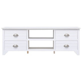 vidaXL Szafka pod TV, biała,108x30x40 cm, drewno paulownia