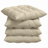 Poduszki na siedziska 4 pcs Kremowy 40 x 40 x 6 cm tkanina