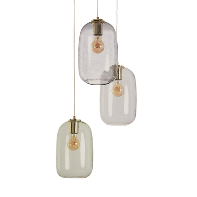 Lampa Wiszącza 3 szkalne tuby E27 Abruzzo Claro