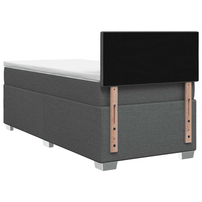 Łóżko Box Spring z materacem i LED ciemnoszary 100 x 200 cm