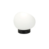 Lampa stołowa STONES minimalistyczna - biały akrylowy klosz 20 cm w kształcie kamienia - skandynawska lampka nocna do sypialni i salonu E27