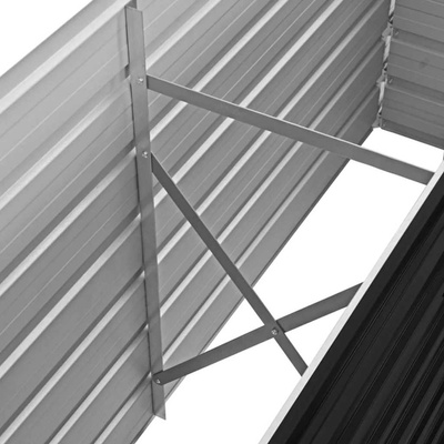 Podwyższona donica, antracyt, 160x40x77 cm, galwanizowana stal