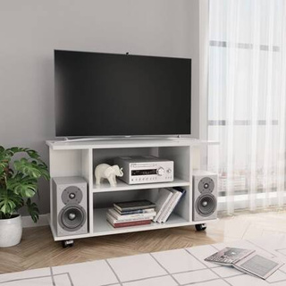 vidaXL Szafka pod TV, wysoki połysk, biała, 80x40x45 cm