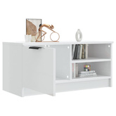 Szafka pod TV, wysoki połysk, biała, 80x35x36,5 cm
