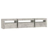 vidaXL Szafka pod TV z oświetleniem LED, szarość betonu, 195x35x40 cm