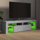vidaXL Szafka pod TV z oświetleniem LED, szarość betonu 140x36,5x40 cm