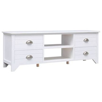 vidaXL Szafka pod TV, biała,108x30x40 cm, drewno paulownia