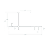 Lampa Wisząca Liniowa Nowoczesna Złota 120cm GU10 Abruzzo Cazzata